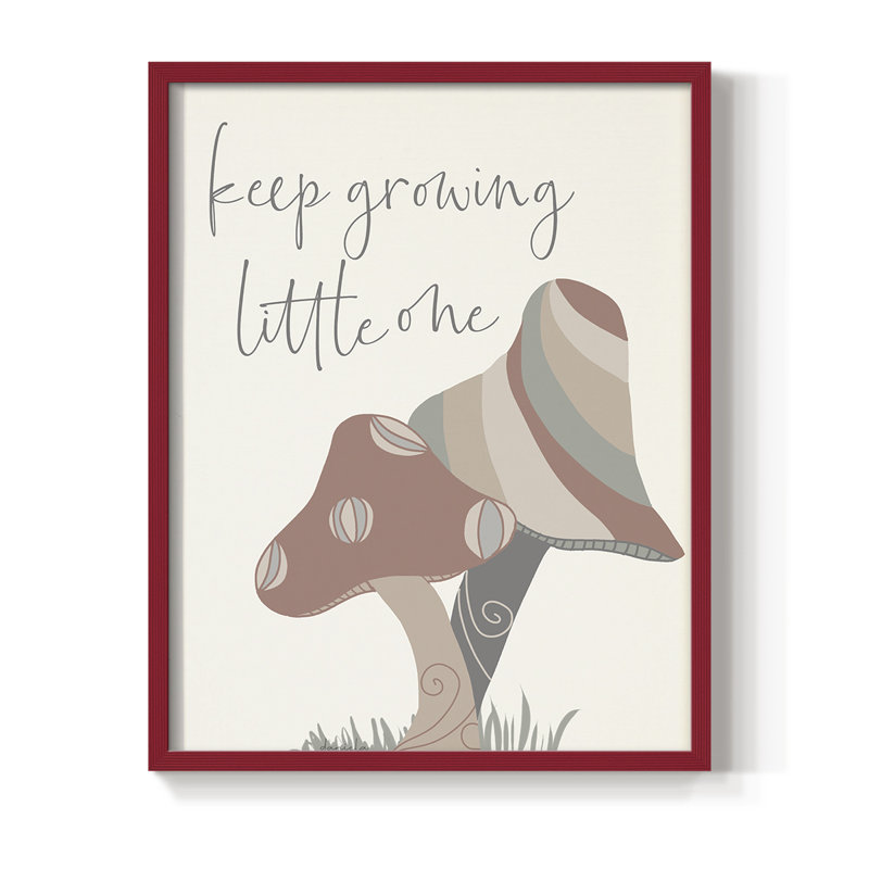 Keep Growing Framed Print - Solid Wood, 21" H x 17" W, Red