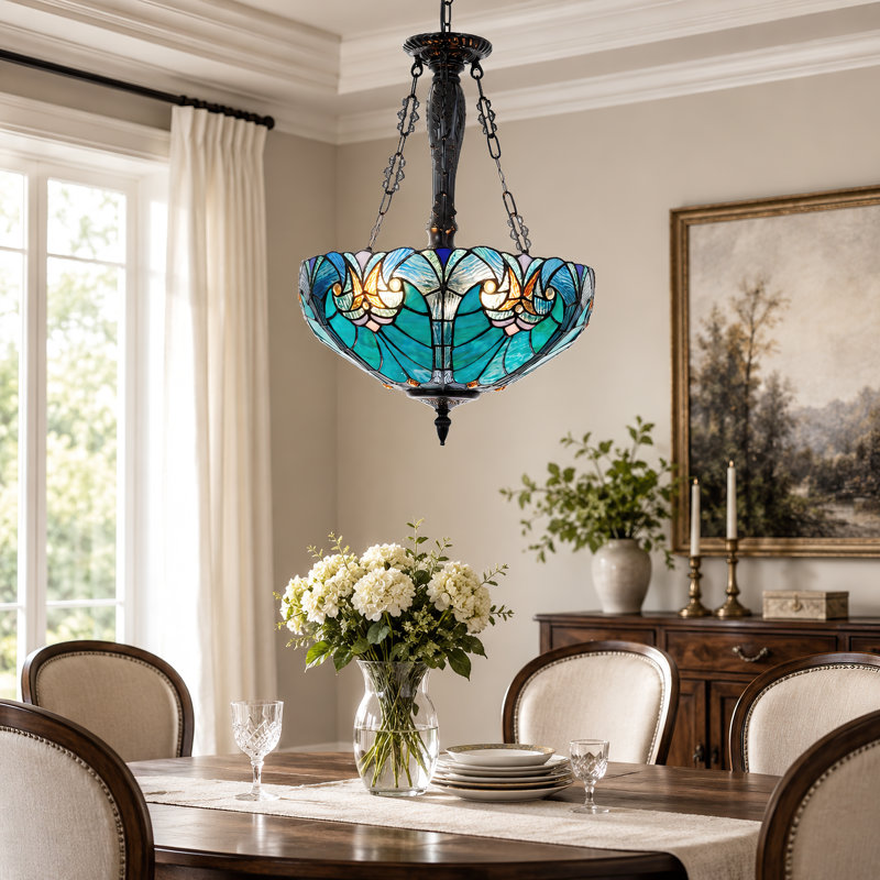 3-light Dimmable Tiffany Pendant