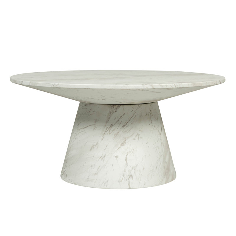 Table basse ronde en béton Caldera - Blanco, Blanc