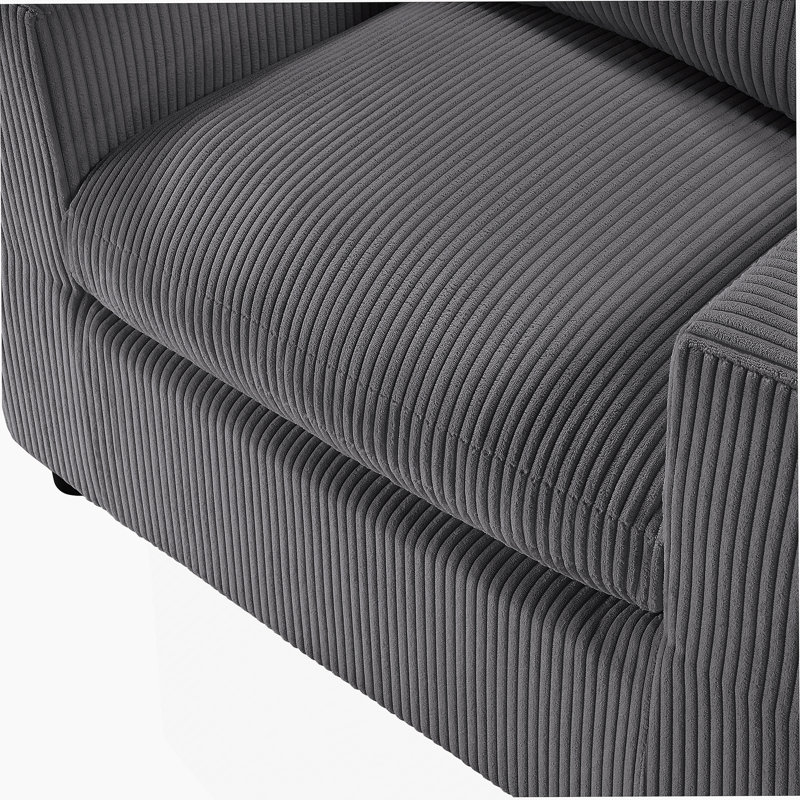 Fauteuil en velours côtelé Chelsea, Gris