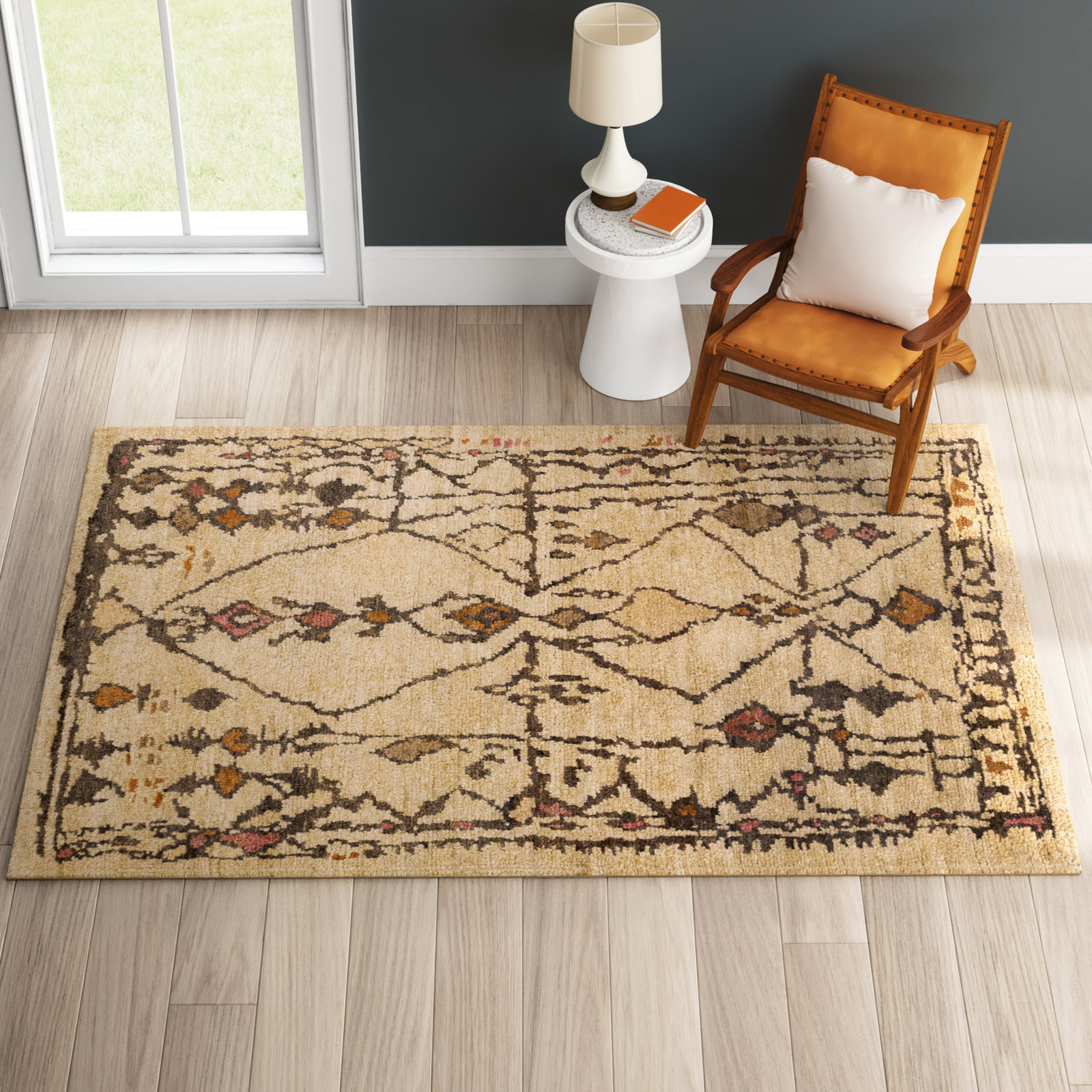 Semele Brown Beige Hand-Knotted Jute Rug, Rectangle 9' x 13'