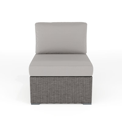Martha Stewart Bedford Outdoor Modular Rattan Wicker Patio Sectional Sofa Center Seat