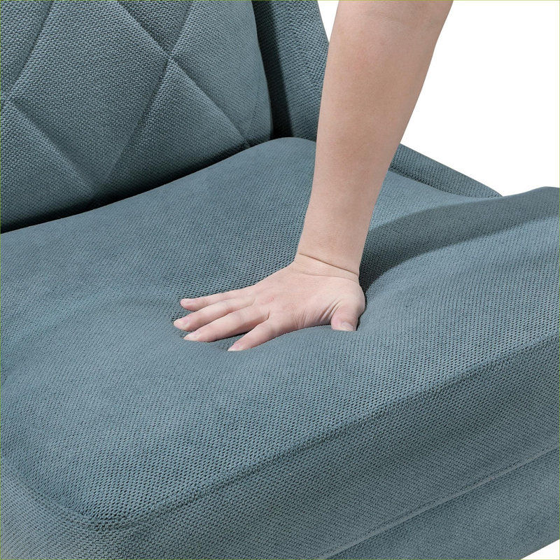 Fauteuil d'appoint à oreilles en chenille bleu riche Rich Luxury, Blue