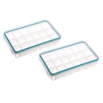 Ticent Ice Cube Tray Large Ice Cube Mold (Pack of 2) - Flexible 8 Cavity Silicone  Ice Cube Maker - Square Ice Molds for Whiskey & Cocktails, Grey 