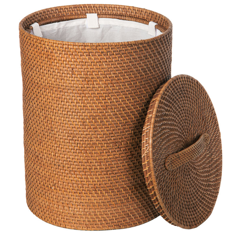 Hand Woven Wicker Laundry Hamper, Brown