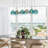 16-Light Linear Gradient Glass Kitchen Island Chandelier | 38" Modern Globe Pendant Lighting with Gold Canopy | Adjustable Height 29.5"-86.6" for Dining Room - UL Listed-761129227