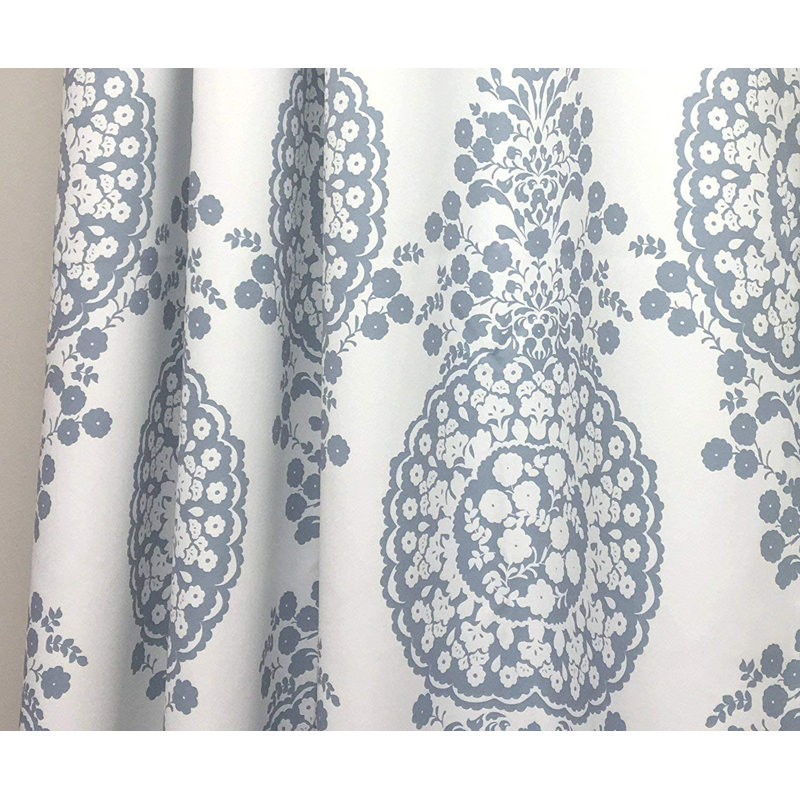 Rideau de café 30 po Floral Medallion, l 30 po x L 36 po, Bleu poudreux