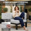Outsunny 5-Piece Garden Corner Sofa Set with Cushions 6 Seater Light Grey