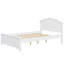Lit plateforme double en bois avec tête de lit double, blanc