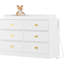 Commode 6 tiroirs, commode à langer avec plateau à langer, commode à langer pour bébé avec prises de courant, matelas à langer et plateau amovible-1272490021