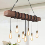 Smither 8 - Light Kitchen Island Rectangle Pendant with Rope Accents