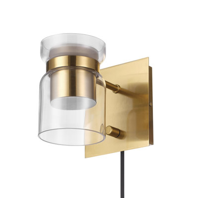 Bhandary Aluminum LED Plug-in Armed Sconce