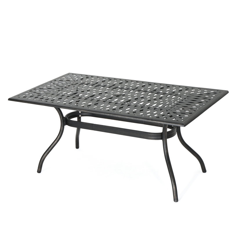 68" Rectangle Patio Table In Copper, Made From Solid Aluminium