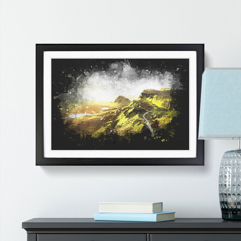 Road Through The Isle Of Skye In Scotland - Picture Frame Graphic Art, 45cm H x 63cm W x 2cm D, Black Framed