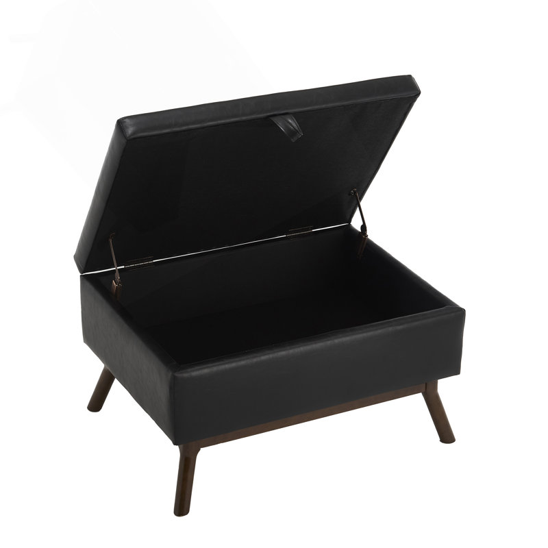 Banc de rangement de table basse Mid-Century moderne, multifonctionnel pour salon et entrée, Noir
