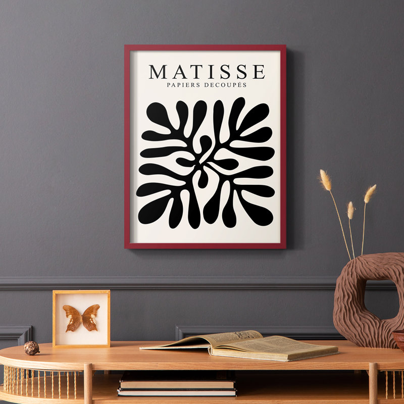 Matisse CXL III, reproduction d'art encadrée - bois massif, H 10 po x l 8 po, Rouge