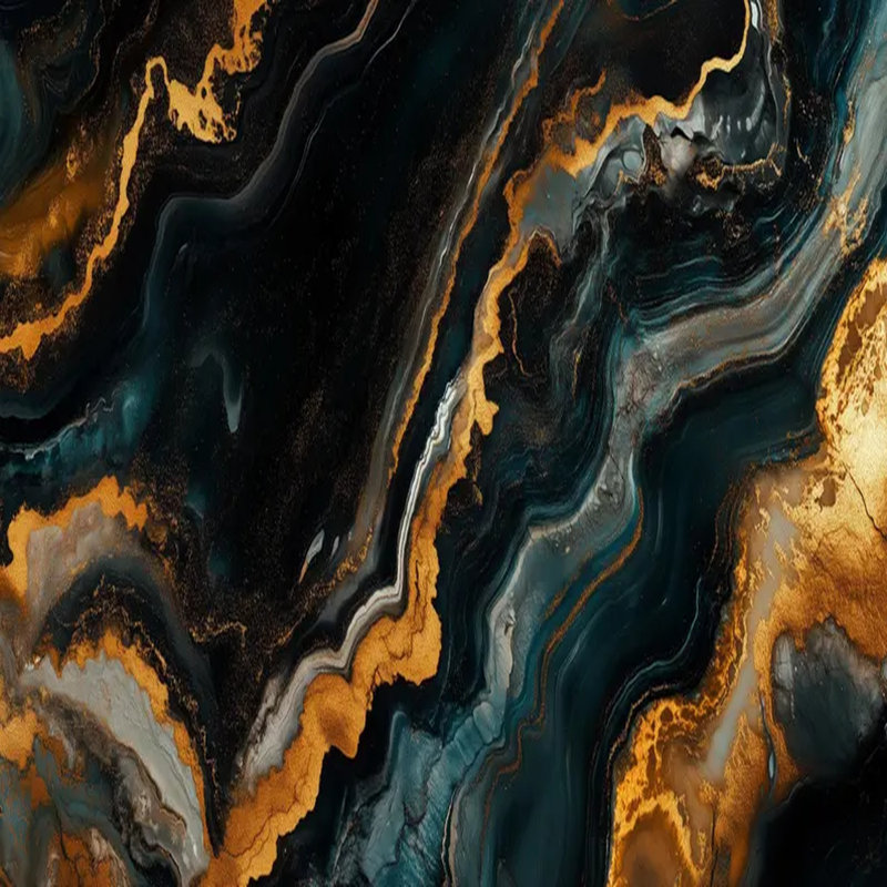 Black Luxury Abstract Wall Mural, 192" L x 108" W