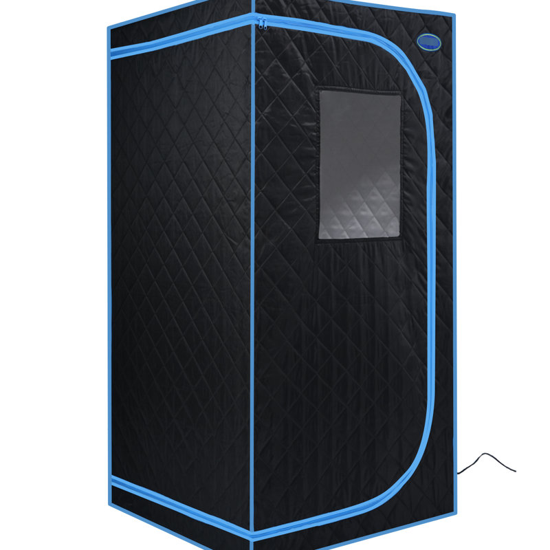 Portable Black Steam Tent - Full Size Personal Home Spa Comfort. Includes Generator, Remote, Foldable Chair. Effortless Install, Fast Heating. & Ul Accredited. Heat , Waterproof Fabric. 360 Jets. 9