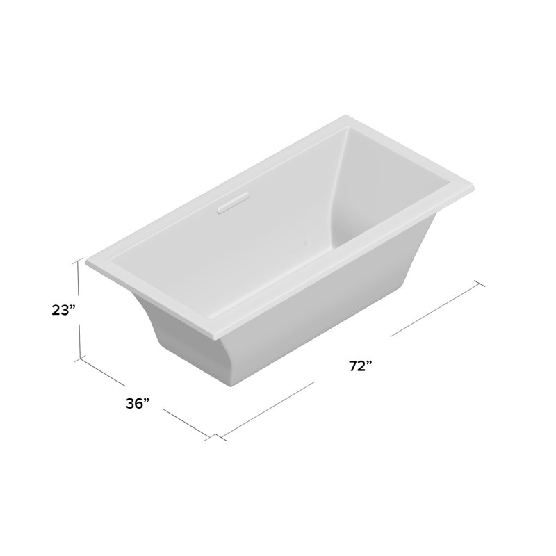 Underscore Vibracoustic 72" x 36" Whirpool Bathtub, Gris tonnerre