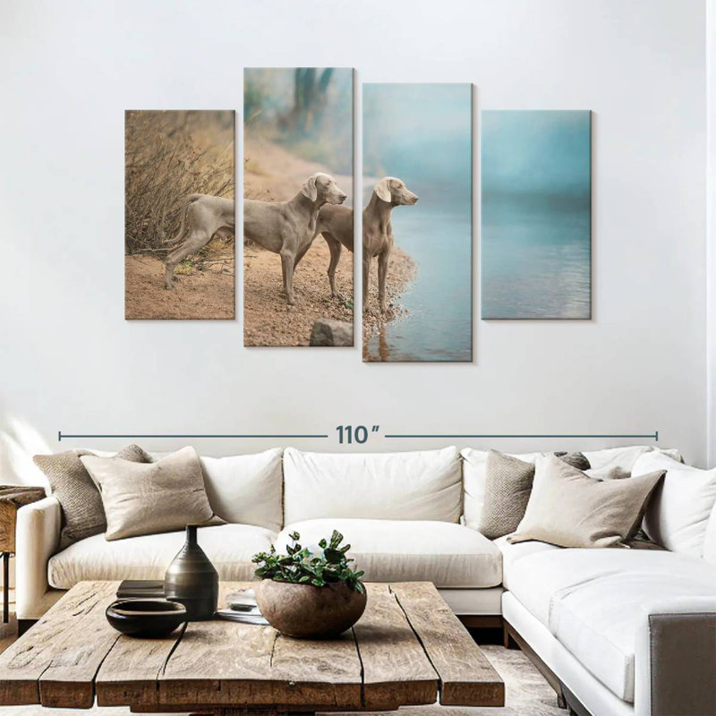 Weimaraner Dogs, 54" H x 84" W