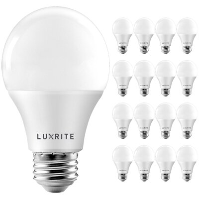 11 Watt (75 Watt Equivalent), A19 LED,Â Dimmable Light Bulb, (3500K) E26/Medium (Standard) Base -  Luxrite, LR21434-16PK