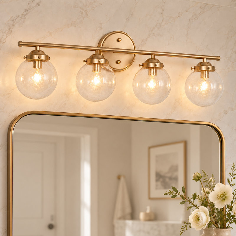 Anamda Dimmable Vanity Light, Light Gold, 4