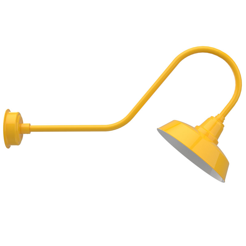 Luminaire de grange d’extérieur à del Vandervliet, H 12 po x l 14 po x P 36 po, Jaune