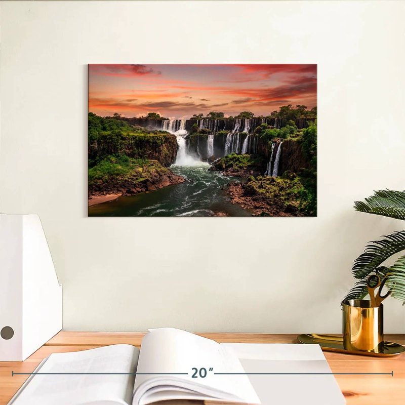 Alvord Iguazu Falls au coucher du soleil, H 8 po x l 12 po