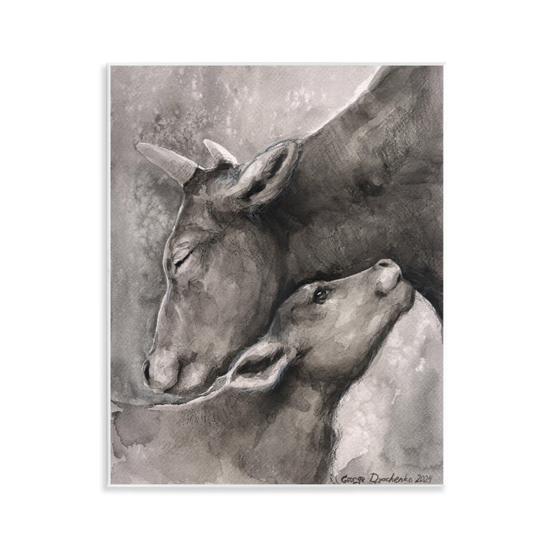 Mère Vache et veau, art mural par George Dyachenko
