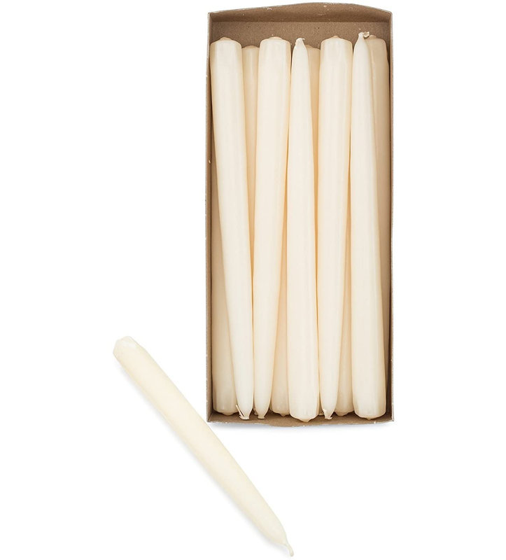 Unscented Taper Candle, 10" H x 0.875" W x 0.875" D, Ivory