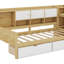 Lit de jour en L en bois avec armoires de rangement et tiroirs de rangement, lit multifonctionnel avec bureau d'étude-43212850-43212847