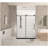 Frameless shower door 56-60 "W x 76" H, 1/4 "(6 mm) Clear Tempered Glass, Explosion Proof Film, Stainless Steel Handle, Matte Black