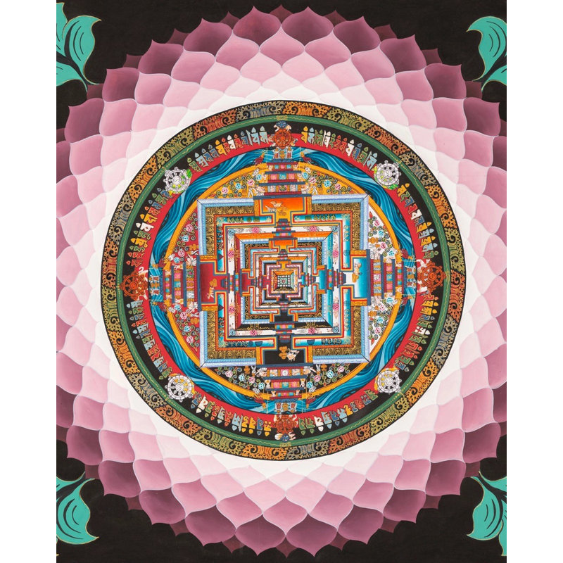 Lotus Kalachakra Mandala (Thangka sans brocart)