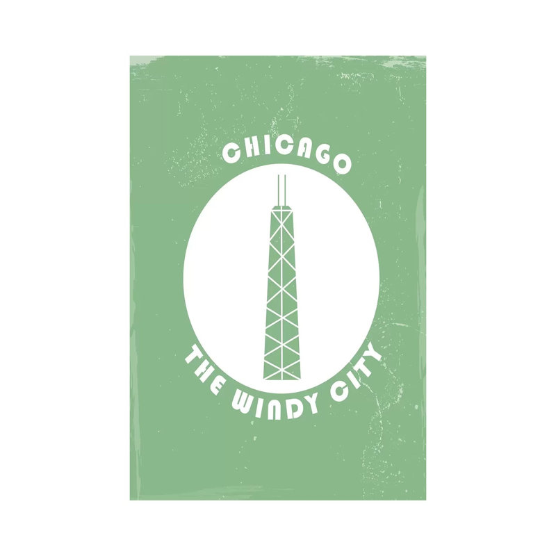 Chicago, Circle by Fly Graphics - Gallery-Wrapped Canvas Giclée on Canvas, No Frame, 20.32 cm H x 30.48 cm W