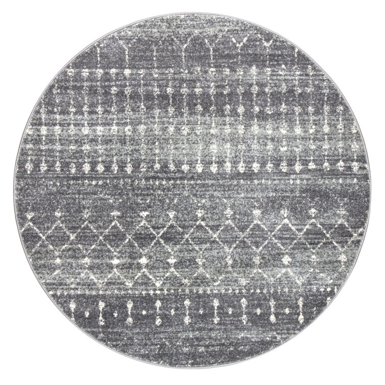 Amanuel Moroccan Geometric Area Rug in Dark Gray
