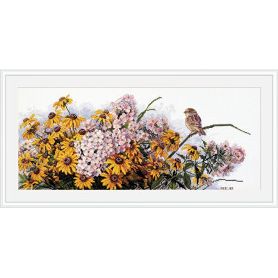 Trousse de broderie au point de croix comptée « Rudbeckies et Phlox » de Merejka K-208