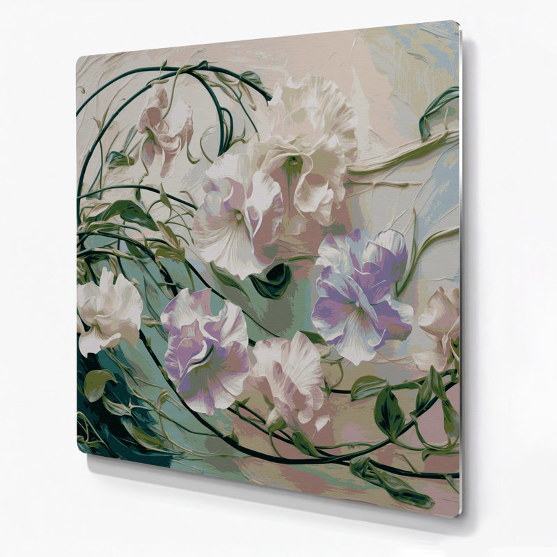 Art mural en métal Botanical Sweet Pea, H 16 po x l 16 po