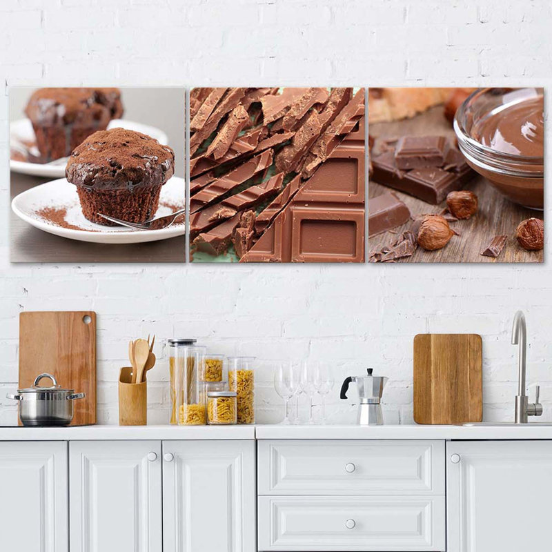 Chocolate Cake - No Frame Panoramic Print on Canvas, 40cm H x 120cm W
