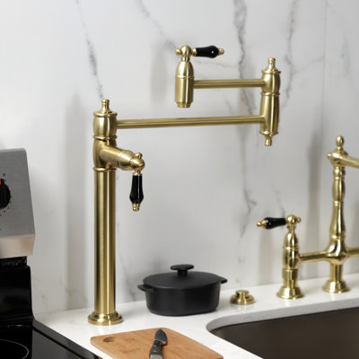 Kingston Brass Two-Handle 1-Hole Deck Mount Pot Filler Faucet