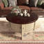 Table basse ronde avec porte coulissante