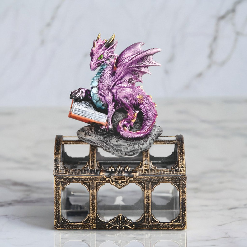 5"H Purple Dragon Crystal Treasure Box