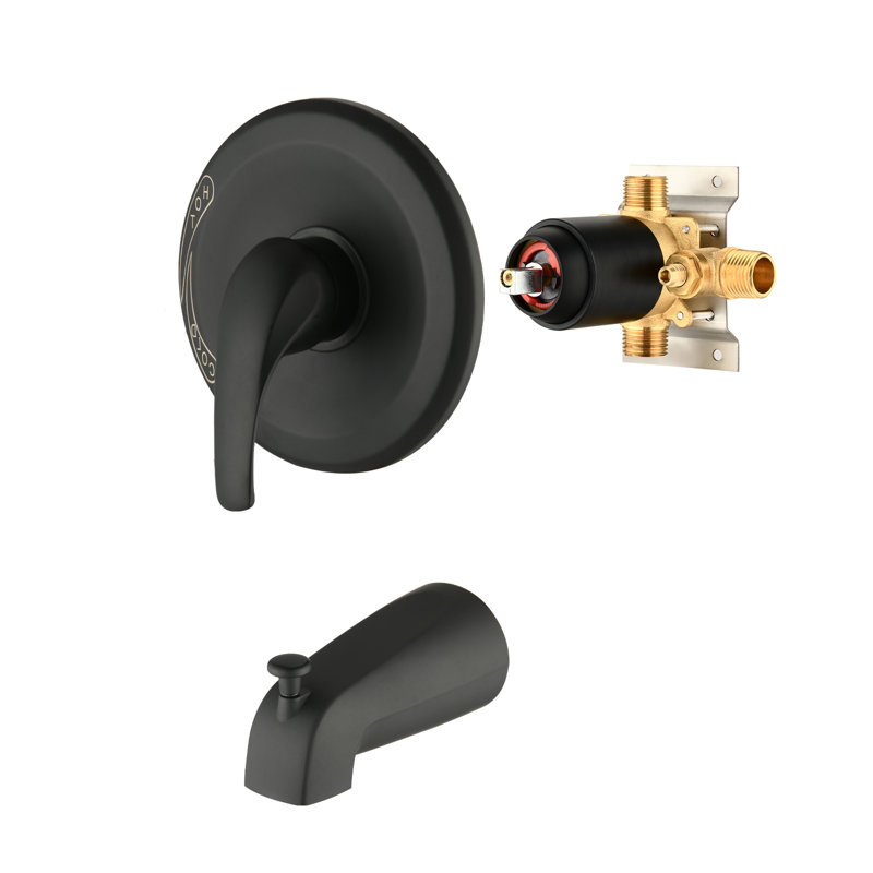 1 Handle Bathroom Bath Shower Mixer, Noir mat