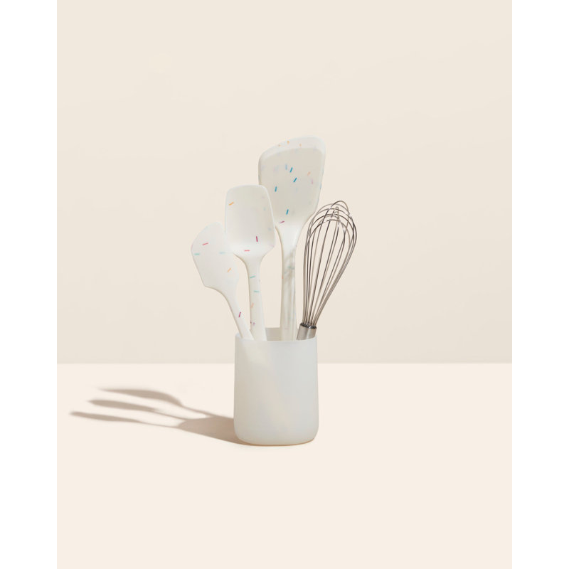 White Silicone Mini Kitchen Tool Set with Container