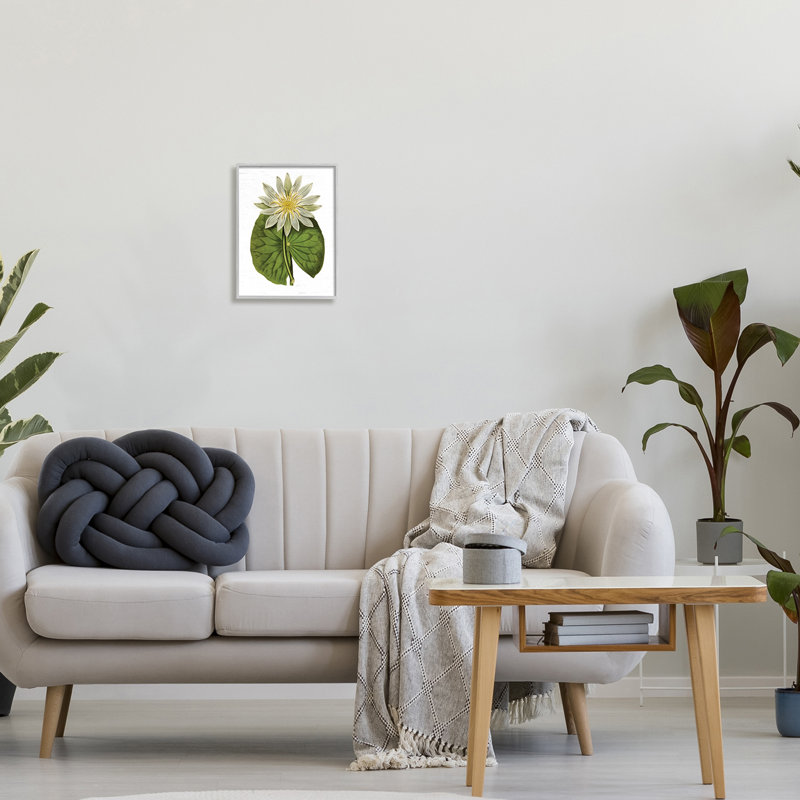 Art floral texturé sur fond de nénuphar rétro, H 11 po x l 14 po, Estampe numérique Farmhouse