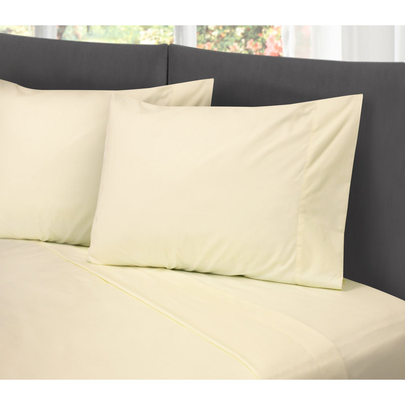 Cotton Blend Sheet Set, Full/Double Sheet Set+ Fitted Sheet+2 Pillowcase, Ivory