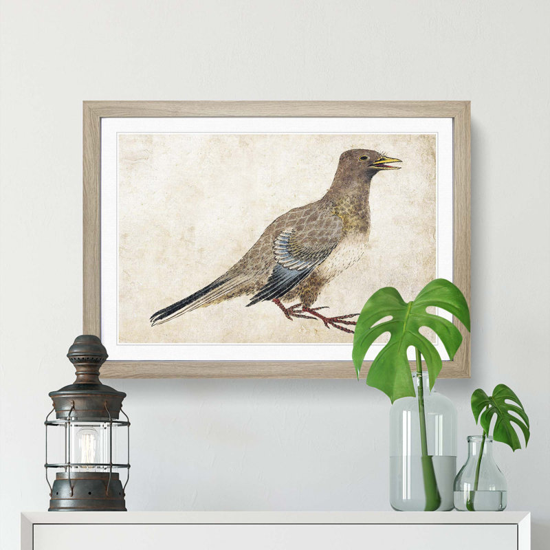 Pigeon by Katsushika Hokusai - Picture Frame Painting Print, Oak Framed, 48cm H x 65cm W x 2cm D