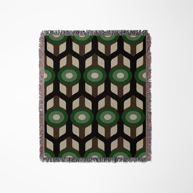Jeté en mélange de coton Ellis, L 70 po x l 50 po, Vert