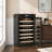 Freestanding Red Oak Wine Cabinet with Embraco Compressor, Humidity Control & UV Glass Door