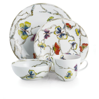 Butterfly Ginkgo Handmade Porcelain Dinnerware Set