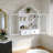 Solid Wood Wall Cabinet with Elegant Wave-733906710